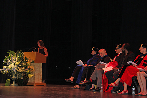 Emma Murphy delivering the Student Address